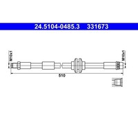 ATE 24.5104-0485.3 Bremsschlauch FüR Smart Renault Fortwo Forfour Twingo 453