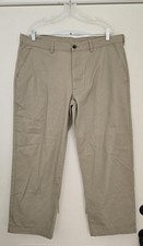 George Chino Pants Men 40x30 Beige Khaki Straight leg Flat Front Slash Pocket