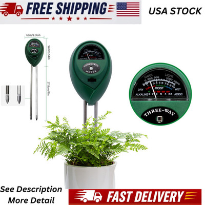 3 in 1 Digital PH Tester Sunlight Soil Moisture Meter Detector Plant Garden US