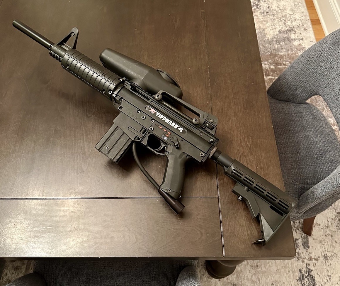Tippmann X7 Paintball Marker/Gun - Black With Electronic Tri