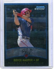 2011 Bowman Chrome Bryce Harper Rookie Card RC #BCT10 Nationals Phillies. rookie card picture