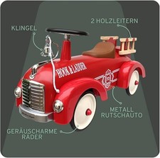 Vintage Hook  Ladder Fire Ladder Truck No.891 Chief Metal Ride On By Schylling