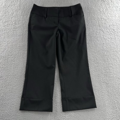 Express Womens Pants Black Size 0 Editor Dress Pant Cropped Rayon Nylon Blend