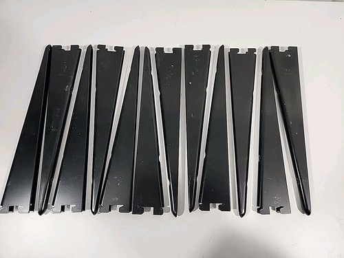 Unbranded steel lok heavy duty wall shelf bracket, Black, Qty(12), ~11.25" L×2"H