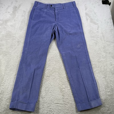 Sid Mashburn Pants Mens 32x28 Blue Purple Corduroy Cuffed Sport Trousers  - Main Image