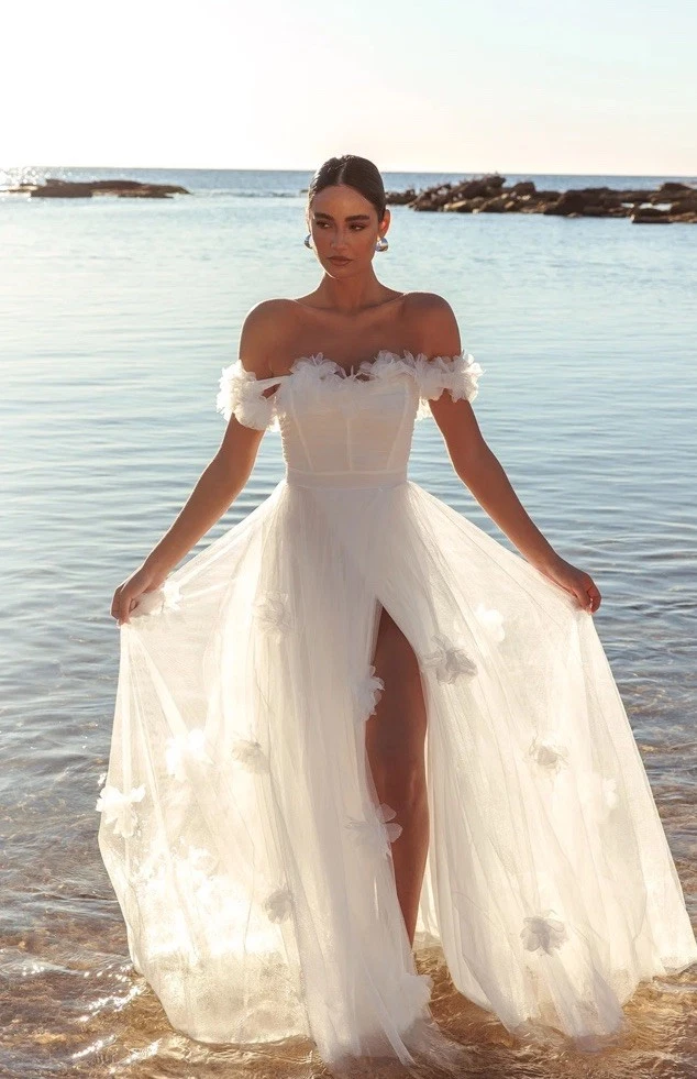 ebay white formal dresses Embellished Long White Cut-Out Formal Dress– PromGirl main image 1