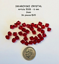 Swarovski  Bicone Beads 5328 - 6mm - SIAM - 36 Pieces - Red