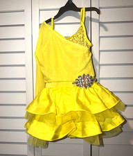 Weissman Girls Yellow Long Sleeve Dance Dress Costume Size M 64880 