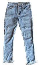 Levi's 721 HIGH RISE SKINNY Stretch Blue Jeans Women  s Size 30x30 Frayed Ends