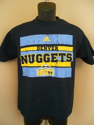 NEW W/TAGS DENVER NUGGETS YOUTH MEDIUM (10-12) NAVY BLUE ADIDAS SHIRT