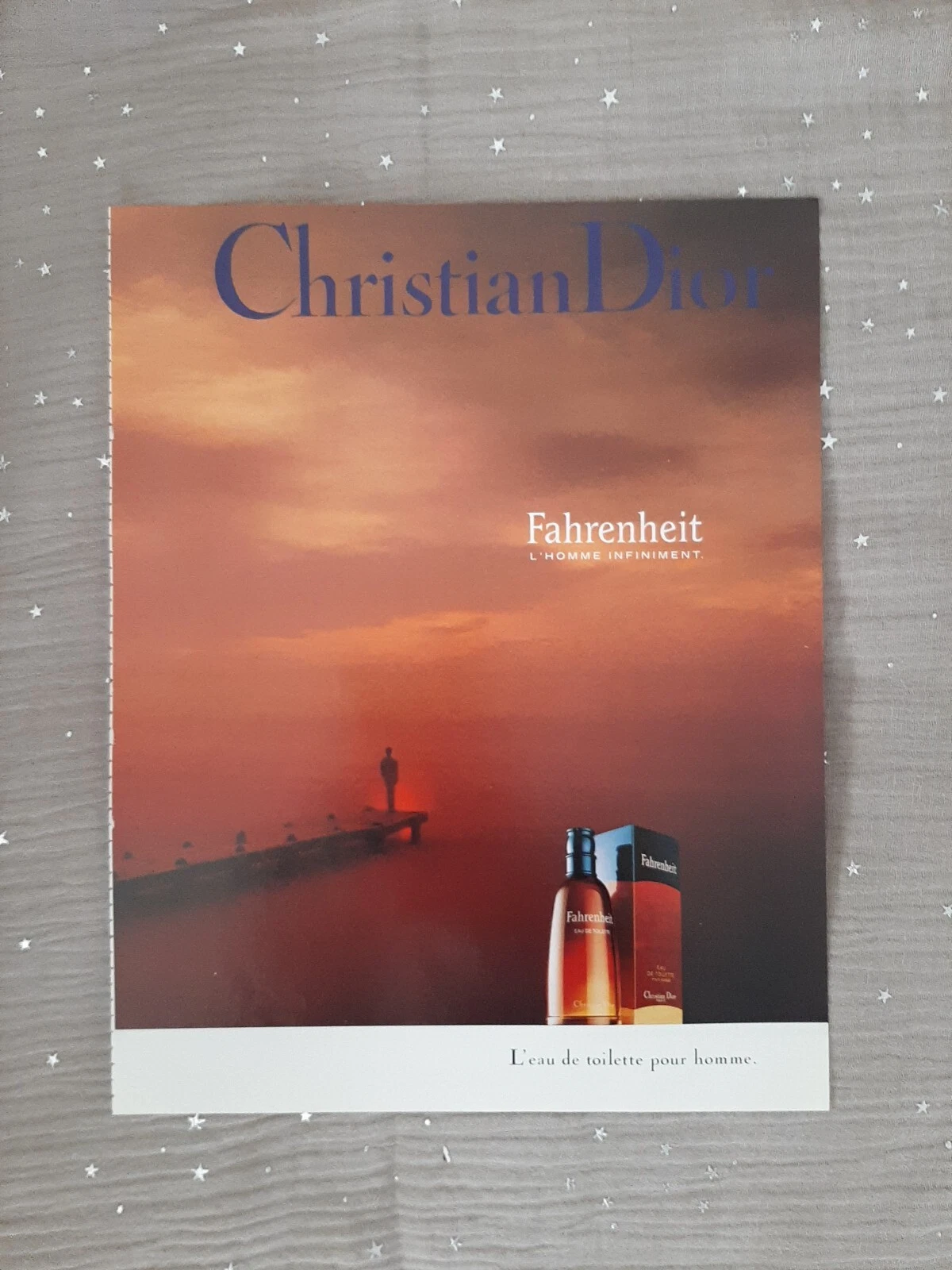 Publicité papier Parfum. Perfume Ad C. Dior Fahrenheit de 1993