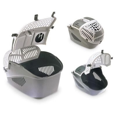 Nobby Transportbox Avior grau für Hunde 57,5x39,5x40,5 cm mit Utensilienfach