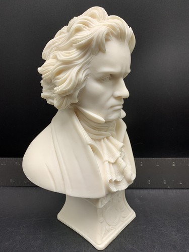 Vintage White Matte Plaster Resin Bust Beethoven Decor Heavy - Picture 15 of 21