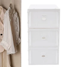 Plastic Storage Bin Cabinet Organizer Container Unit Boxes Stackable  3 Drawer