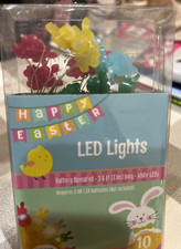 EASTER BUNNY   String WHITE LED Fairy LIGHTS 10 Lights 3 Feet ULTRA SLIM WIRE