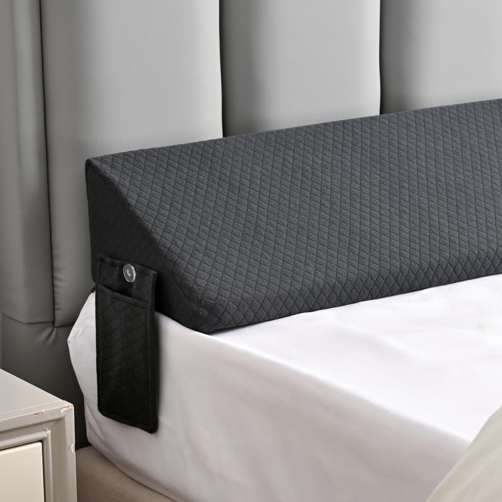 Bed Wedge Pillow for Headboard Gap Filler and Mattress Support-image
