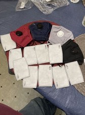 4 pc Face Bandanas Cotton With Breathing Valve Activated Carbon Filter Replacea