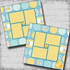 Clean Baby - 2 Premade Scrapbook Pages - EZ Layout 6110