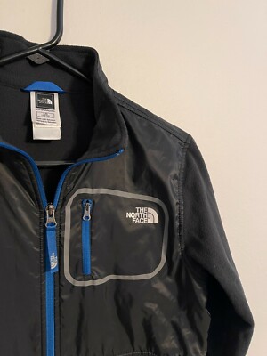 The North Face Black/Blue Zip Up Fleece Jacket T201 - Boys Youth L