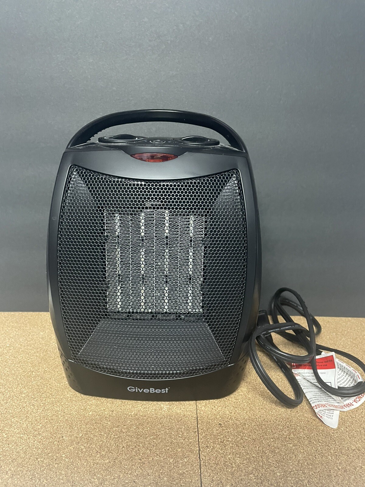 GIVEBEST Portable Electric Space Heater with Thermostat PTC-905 Excellent Cond