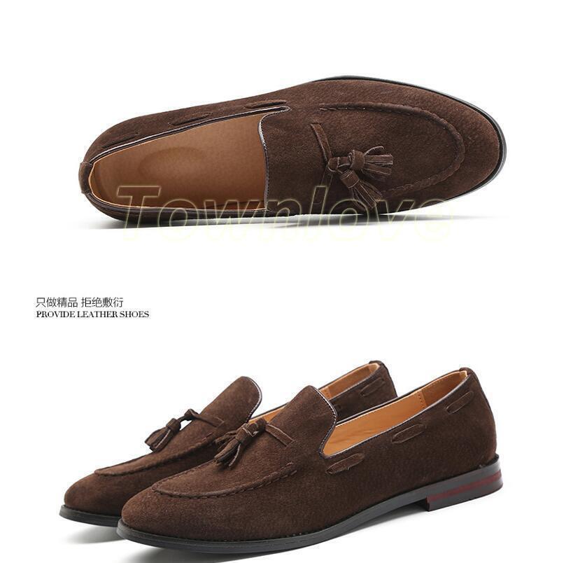 PANTOFOLA D’ORO Mocassini ciabatte uomo nappe pelle scamosciata scarpe eleganti Oxford US6 US14