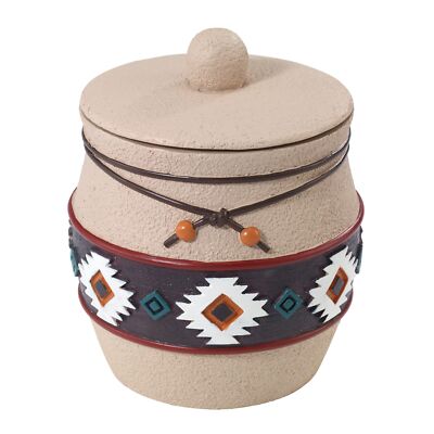 Avanti Linens - Covered Jar, Guest Bathroom Essentials, Aztec Home Decor (Nav...