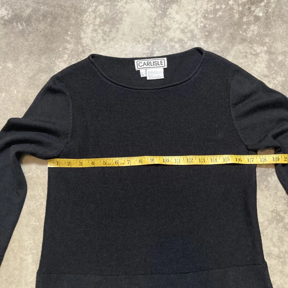 Suéter Carlisle Mujer Talla M Negro Lana Niño Mezcla Mohair Cuello Redondo Minimalista Foto 2 de 4