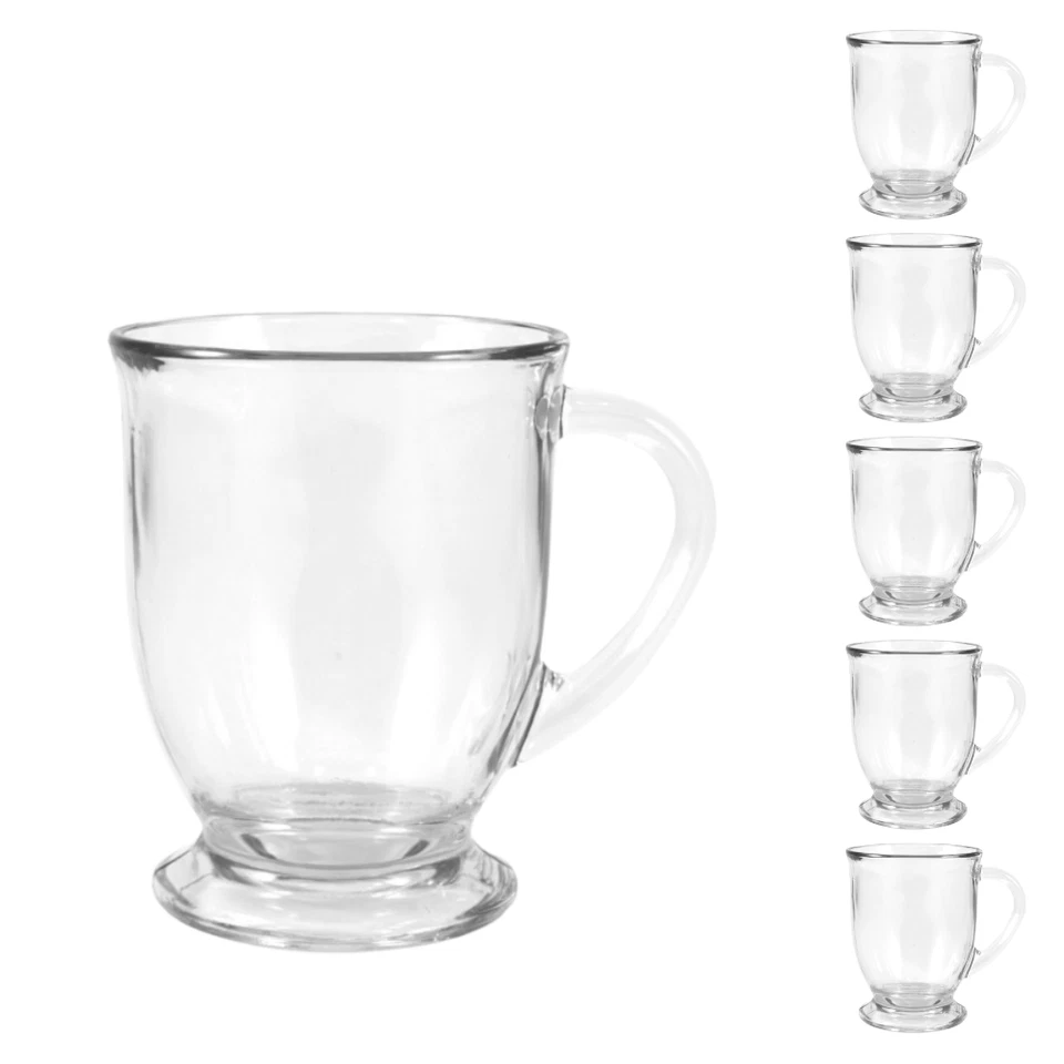Anchor Hocking 16oz. Tazas transparentes de café de vidrio sin BPA (PAQUETE DE 6) NUEVAS Foto 2 de 4