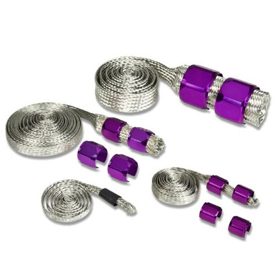 Purple Braided Hose Sleeving Kit - Radiator, Vacuum, Heater, Fuel Line Hose