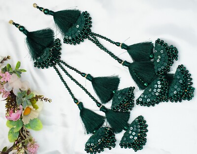 1 Paar Quaste flaschengrün für Gardinenrand Bluse Latkan Brautkleid zum Nähen