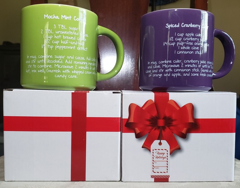Coffee Mug Mr. Food Mocha Mint Coffee & Spiced Cranberry Cider Recipe Mug NIB