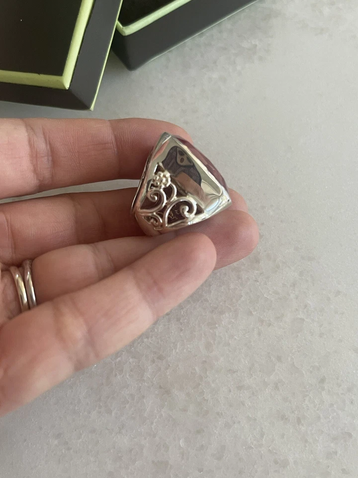 Ross Simons Large Square Rough Ruby Sterling Silver Ring - Image 2 of 4