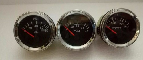 3 pc electrical gauges set - Volt gauge Water Temp gauge Oil pressure gauge - Picture 3 of 3