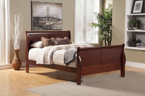 Alpine Furniture 80Q Louis Philippe II Queen Sleigh Bed Cherry ...