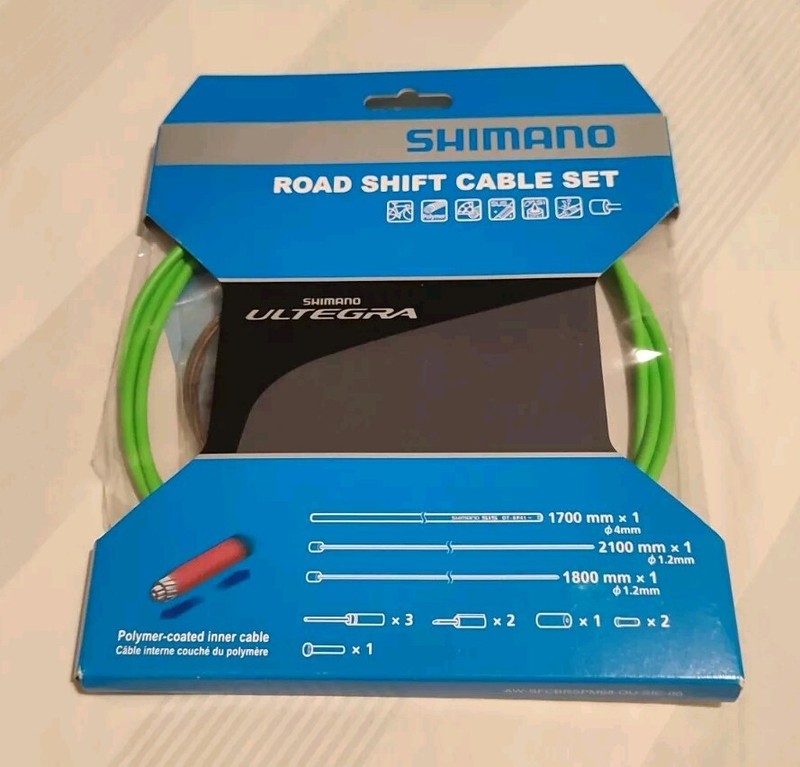 shimano Ultegra road shift cable set Green Outer Cable NEW