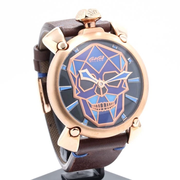 GAGA MILANO Manuale 5061.01S 48mm Manual Blue Calf Band Men's watch