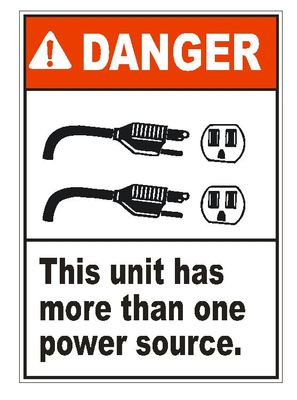 Autoaufkleber Danger Power Source D1552 Electrical Safety Sign Sticker-12cm