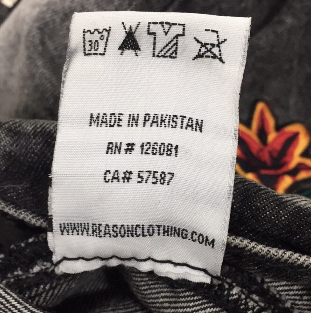 Reason jean jacket XL button up logo - image 11