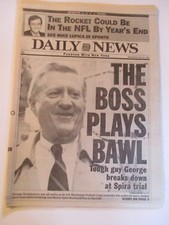 GEORGE STEINBRENNER THE BOSS PLAYS BAWL NEW YORK DAILY NEWS NEWSPAPER 4/24 1991