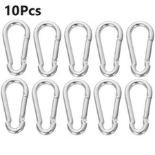 10 Pcs Stainless Steel Carabiners Spring Snap Hooks Heavy Duty Keychain Clip New