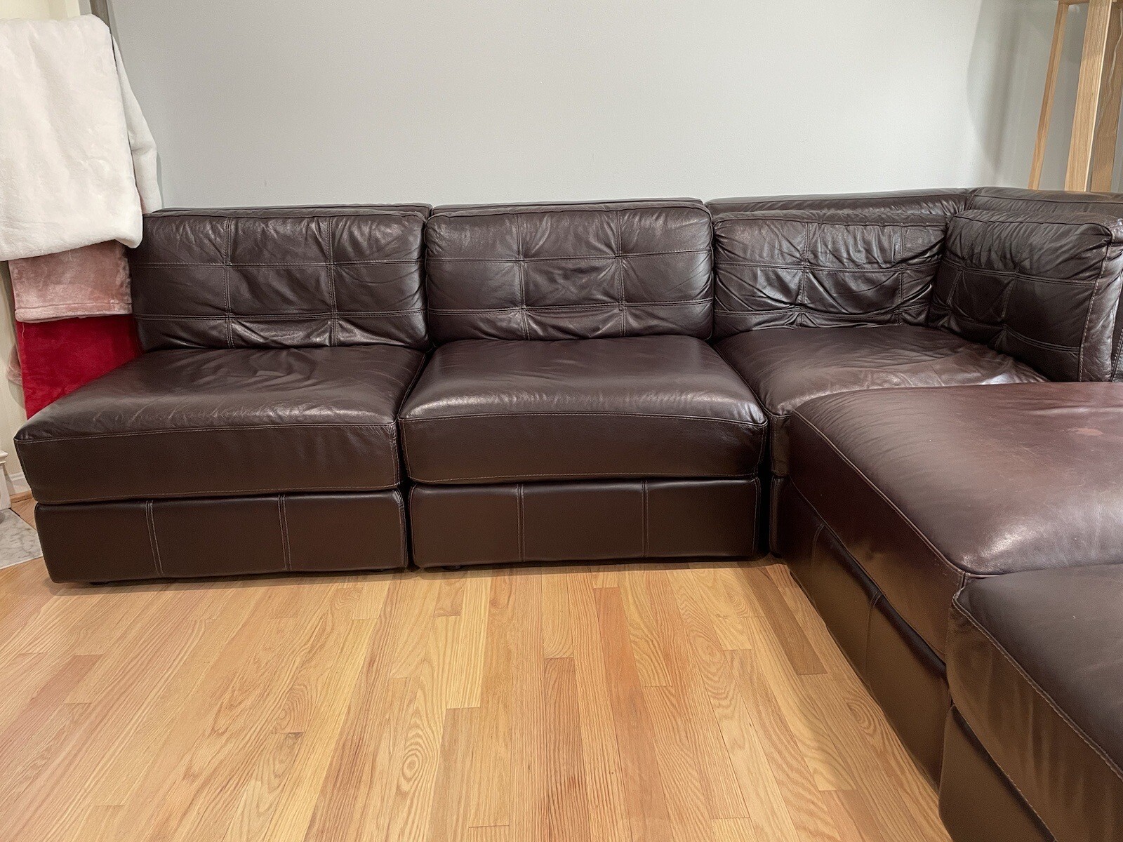 Dark Brown Leather Sectional eBay