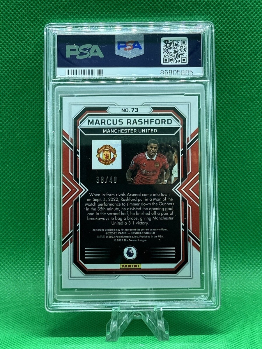 Marcus Rashford 2022-23 Panini Obsidian Electric Etch Orange #/40 