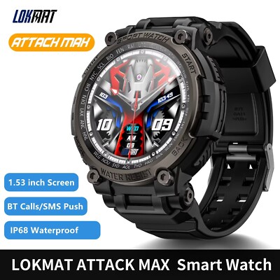 LOKMAT ATTACK MAX Sport Robust Smartwatch IP68 Wasserdicht Herzfrequenz-Monitor