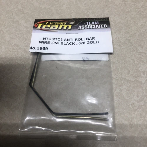 TEAM ASSOCIATED  ASC3969  Anti-Roll Bar Black.055 And Gold .078 NIP