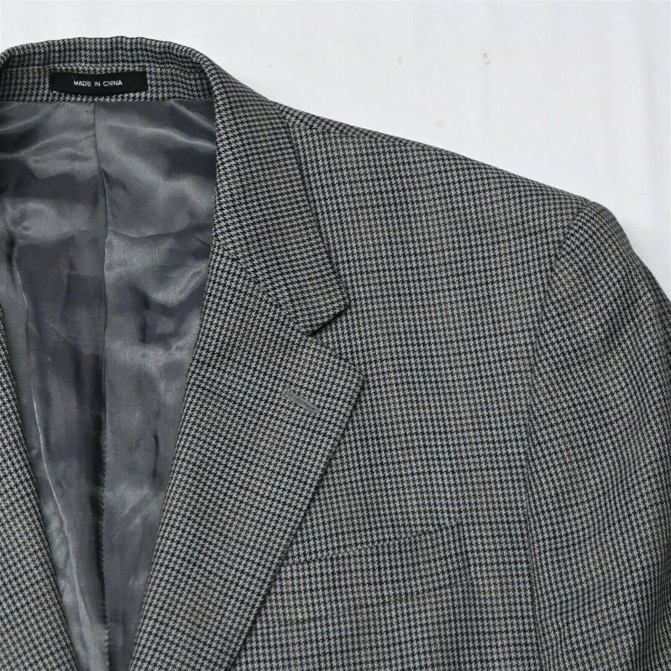 IZOD 42R синий серый гончая клетку шелк шерсти мужской блейзер Sport пальто куртка - Изображение 3 из 4