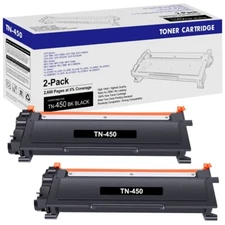 NEW TN450 TN-450 High Yield Toner Cartridge For Brother Replacement - 2PK
