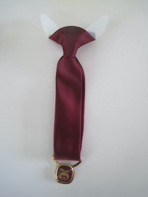 Masonic Short Tie With Symbol Pendant Maroon Antique