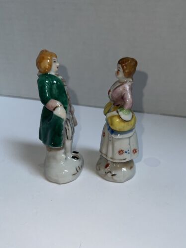 2 Vintage Porcelain Figurines Victorian Woman And Man Made in Occupied Japan - Picture 2 of 9