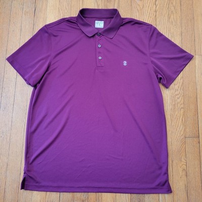 Izod Golf XL Purple Grid Textured Performance Short Sleeve Polo Shirt Summer