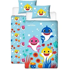 Baby Shark Rainbow Single Duvet Cover Set Children's Reversible Panel Bedding
